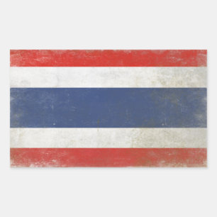 Etiqueta com a bandeira afligida de Tailândia