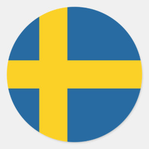 Etiqueta com a bandeira da suecia