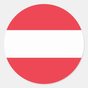 Etiqueta com a bandeira de Áustria