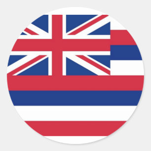 Etiqueta com a bandeira de Havaí