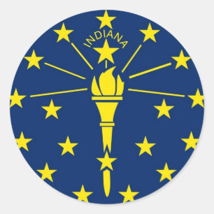 Etiqueta com a bandeira de Indiana