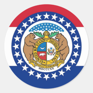 Etiqueta com a bandeira de Missouri