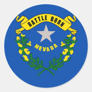 Etiqueta com a bandeira de Nevada