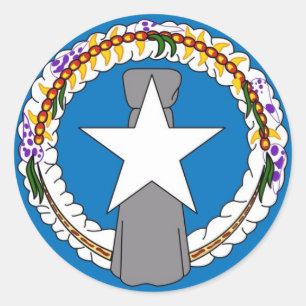 Etiqueta com a bandeira de Northern Mariana