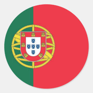 Etiqueta com a bandeira de Portugal