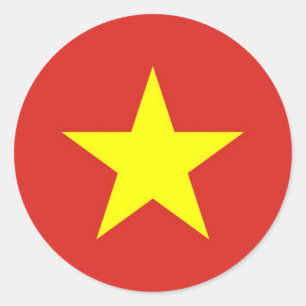 Etiqueta com a bandeira de Vietnam