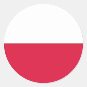 Etiqueta com a bandeira do Polônia