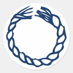 Etiqueta com etiqueta de cor azul-náutica de vazio