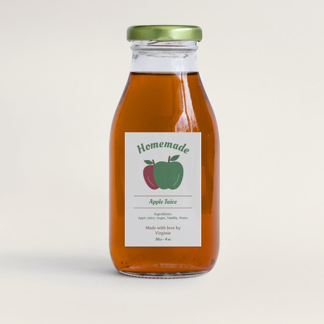 Etiqueta com Etiqueta de Suco de Maçã (Apple Juice Bottle Label Sticker)