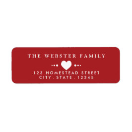Etiqueta Com o Love Red Return Address