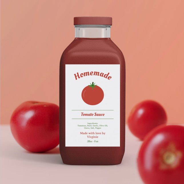 Etiqueta com rótulo do frasco de molho de tomate (Tomato Sauce Bottle Label Sticker)
