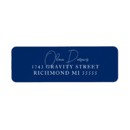 Etiqueta com Script Azul Negrito Mínimo