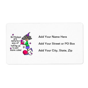 Etiqueta Coma Mais Bolo Humor de Aniversário