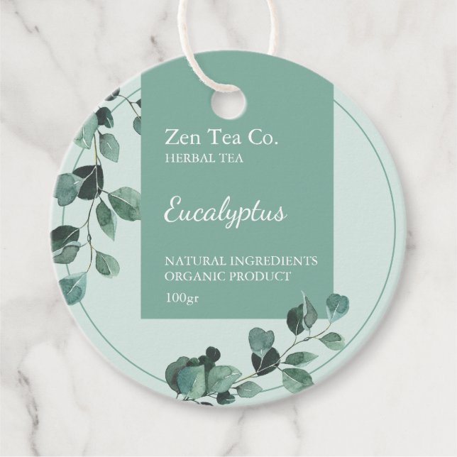 Etiqueta comercial do Eucalyptus Herbal Tea (Frente)