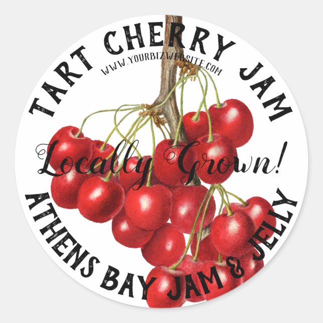Etiqueta comercial do produto Cherry Jam (Frente)