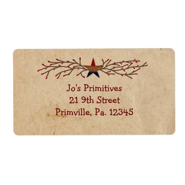 Etiqueta comercial Patriótica Star (Frente)