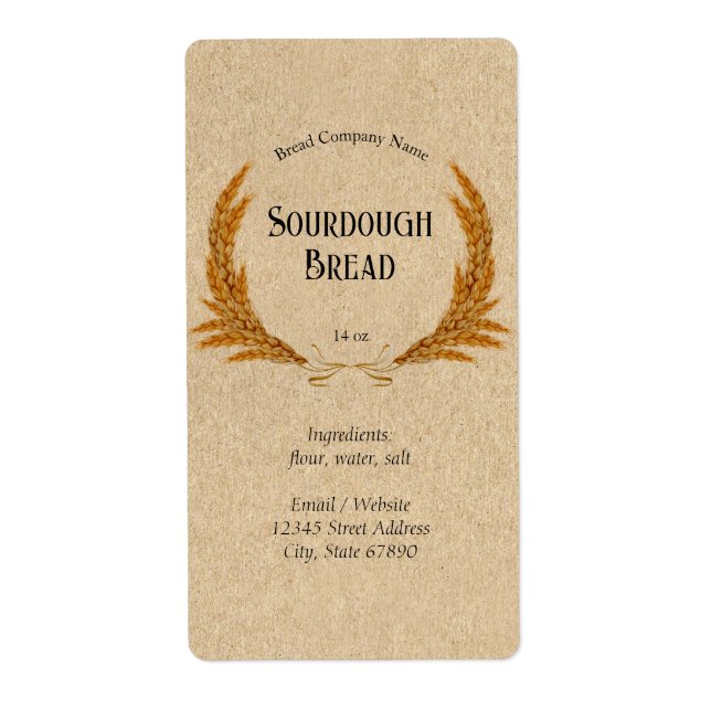 Etiqueta Comida de exaustão de trigo com pão russo caseiro (Frente)