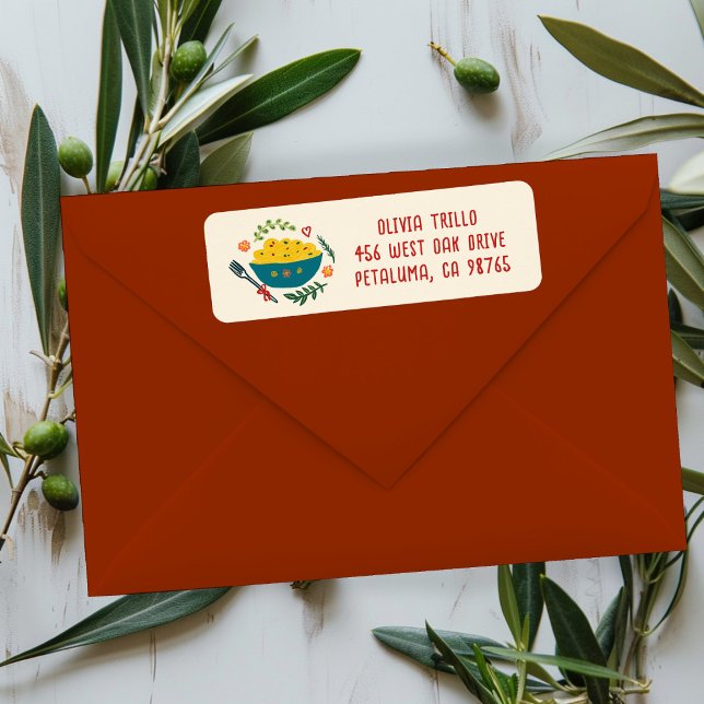 Etiqueta Comida Italiana That's Amore Endereço de Casamento (That's Amore Italian Food PASTA CUSTOM Wedding Address Label
)