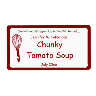 Etiqueta Comida Personalizada de Homemade Red Whisk