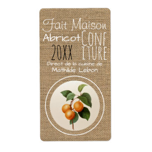 Etiqueta Compota Alperce feita casa Rótulo Vertical