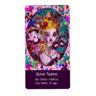 ETIQUETA CONFETES VENETIAN DO MASCARADA DOS NAMORADOS