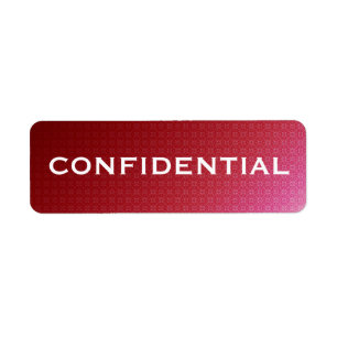 Etiqueta CONFIDENCIAL do teste padrão vermelho do