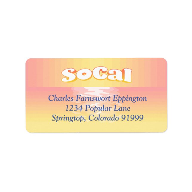 Etiqueta Configuração SoCal (Frente)