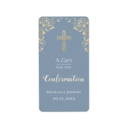 Etiqueta Confirmação de Derrame Dourado Sanitzer Mão Azul