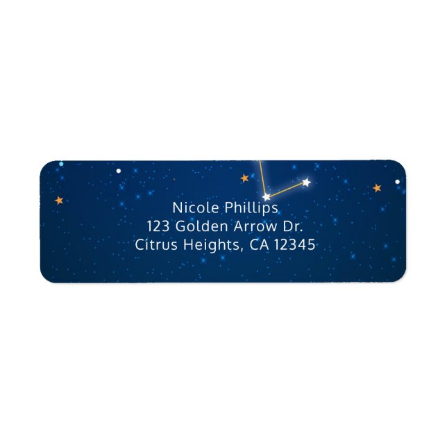 Etiqueta Constelação Celeste de Observação Estelar da Ursa  (Frente)