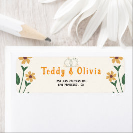 Etiqueta Convite de Casamento com Flores Silvestres