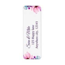 Convite de Casamento Floral Azul e Rosa Romântico