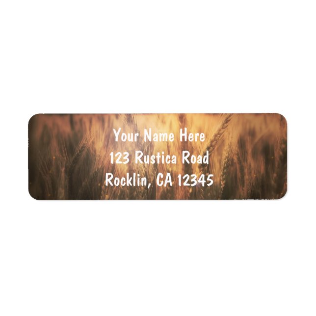 Etiqueta Convite de Casamento Rústico Campo de Trigo (Frente)