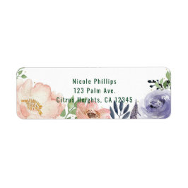 Etiqueta Convite de Chuveiro de Noiva com Aquarela Floral M