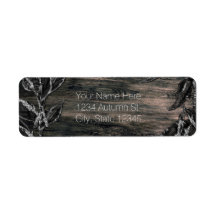 Convite de Elegância Escura com Folhas Preto e Pra