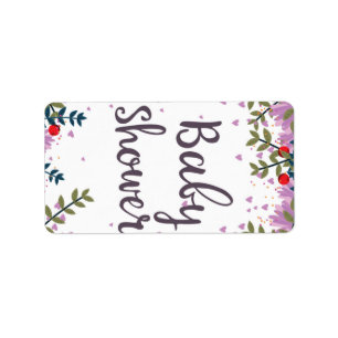 Etiqueta Convite Floral do chá de fraldas