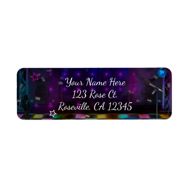 Etiqueta Convite Musical de Aniversário do pop STAR (Frente)