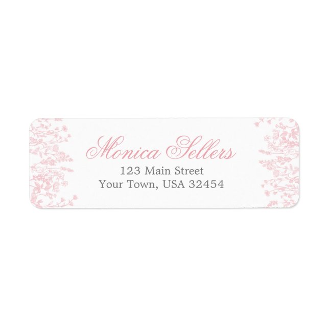 Etiqueta convite para Chá de fraldas rosa (Frente)