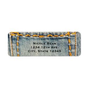 Etiqueta Convite Personalizado de Bolso Costurado de Jean