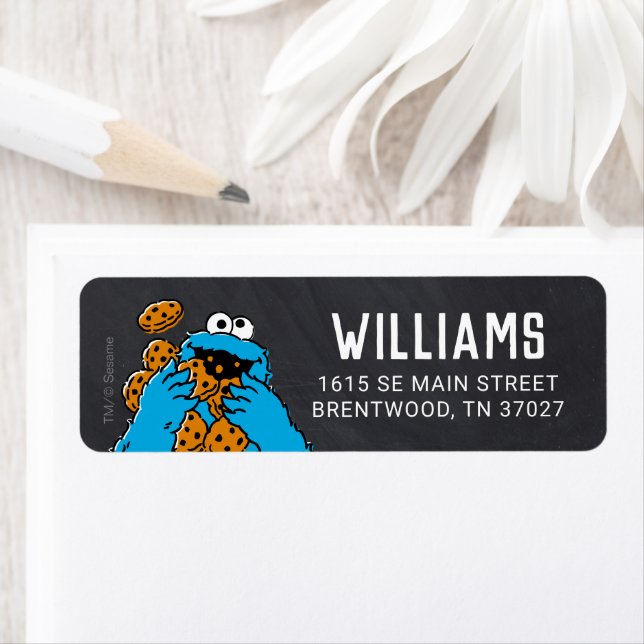 Etiqueta Cookie Monster Birthday Chalkboard (Insitu)