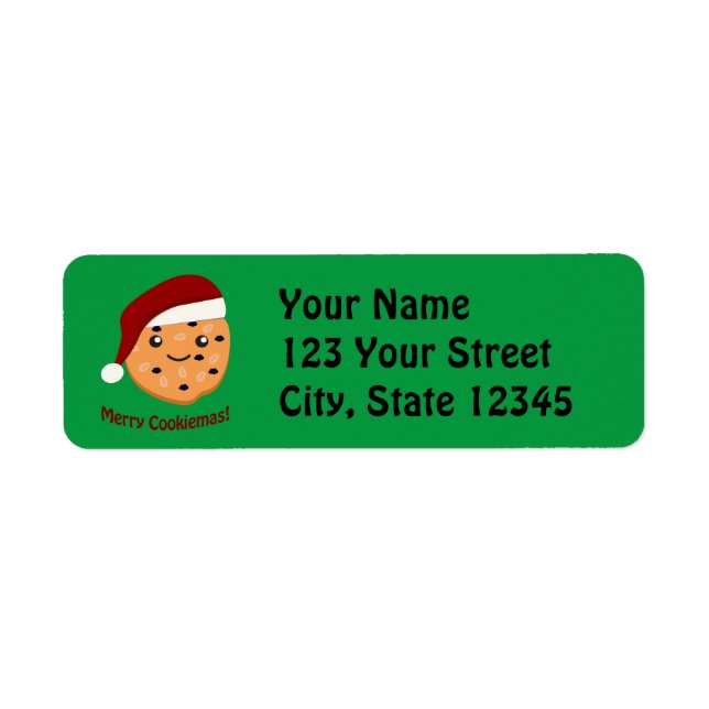 Etiqueta Cookiemas de feliz cookie de Natal (Frente)