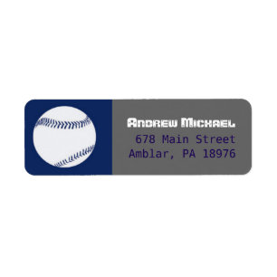Etiqueta COOL BASEBALL Bar Mitzvah return address label
