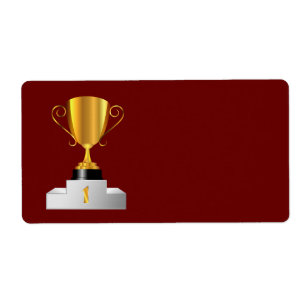 Etiqueta Copo dourado do troféu