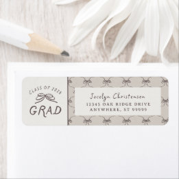 Etiqueta Coquette Whimsical Bows Class of 2026 Graduation