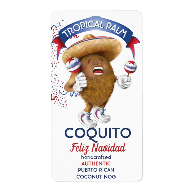 Etiqueta Coquito Coconut Maracas (Frente)
