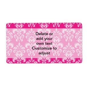 Etiqueta Cor damasco rosa quente