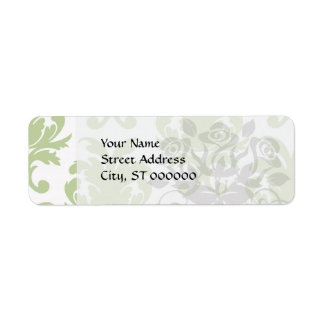 Etiqueta cor damasco verde-forte-grande