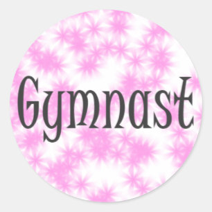 Etiqueta cor-de-rosa/branca do Gymnast