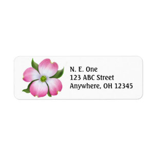 Etiqueta cor-de-rosa da flor do Dogwood