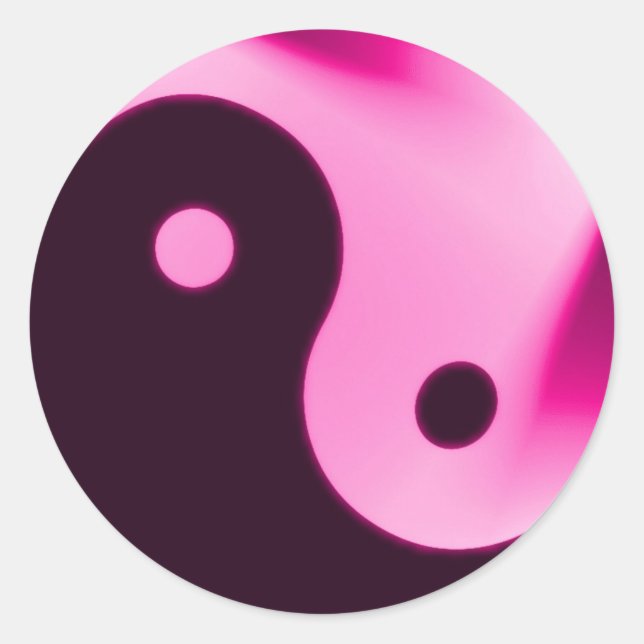 Etiqueta cor-de-rosa de Yin yang (Frente)