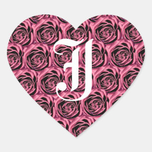 Etiqueta cor-de-rosa do coração dos rosas da let